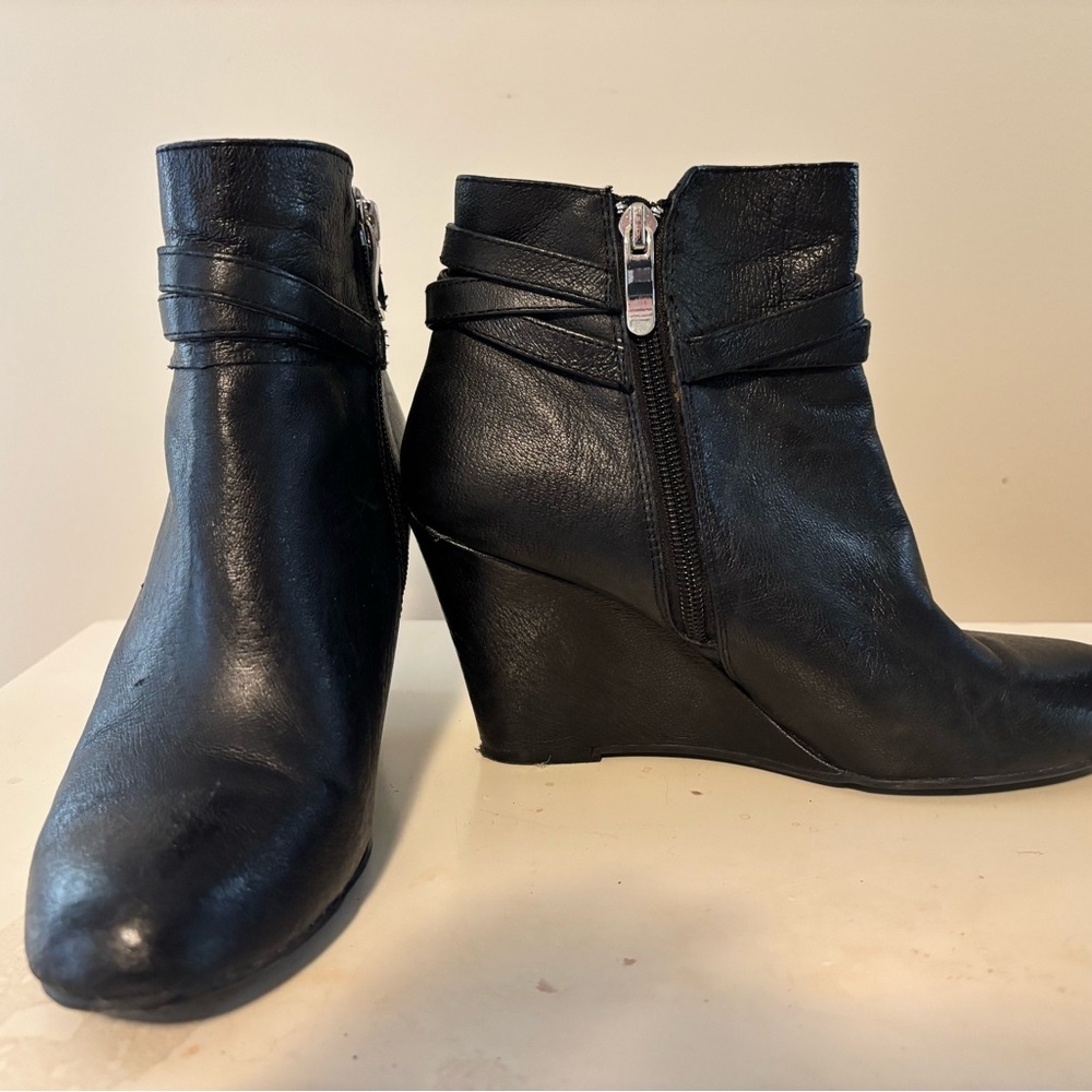 Black Wedge Ankle Boots